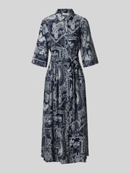 Hemdblusenkleid aus Viskose-Mix mit Bindegürtel von Christian Berg Woman - 5