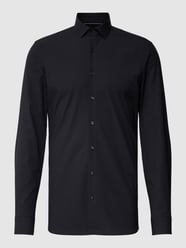 Super Slim Fit Business-Hemd mit Kentkragen Modell 'Modern' von OLYMP No. Six Schwarz - 6