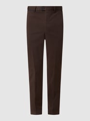 Regular fit chino met stretch, model 'Peaker' van Hiltl Bruin - 2