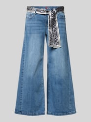 Jeansy o kroju wide fit z dodatkiem wiskozy model 'Palazzo' od Buena Vista - 3