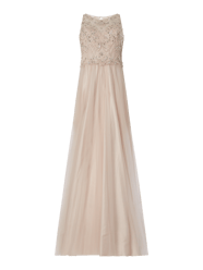 Abendkleid mit Strasssteinen von Unique Beige - 24