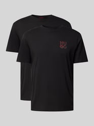 T-Shirt mit Label-Print Modell 'Dimento' von HUGO Schwarz - 47