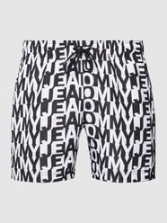 PLUS SIZE Badehose mit Allover-Label-Print von Tommy Jeans Plus Schwarz - 15