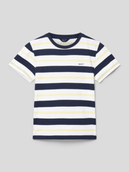 T-shirt van biologisch katoen met ronde hals van Gant Blauw / turquoise - 2
