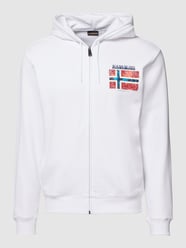 Sweatjack met logoprint, model 'GUIRO' van Napapijri Wit - 38