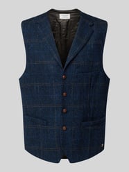 Harris Tweed Weste mit Brustleistentasche Modell 'Warner' von Carl Gross Blau - 28