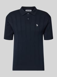 Slim Fit Strick-Poloshirt mit Label-Stitching von REVIEW - 23