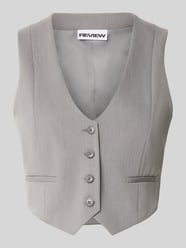 Cropped Weste mit V-Ausschnitt und Paspeltaschen von Review - 6