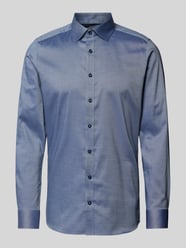 Slim Fit Business-Hemd mit Knopfleiste von OLYMP Level Five Blau - 39