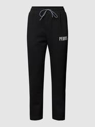 Relaxed Fit Sweatpants mit Logo-Print Modell 'Straight Leg Logo' von PEQUS Schwarz - 40