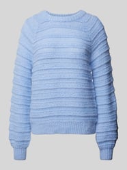 Regular Fit Strickpullover mit Strukturmuster Modell 'JAYDA' von Pieces Blau - 34