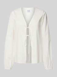 Regular fit blouse met voorkant om te strikken, model 'CLEO' van VILLA SOPHIE - 3