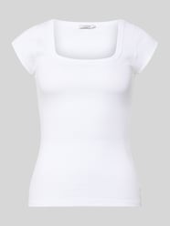 T-Shirt in Ripp-Optik mit Karree-Ausschnitt Modell 'METTE' von Topshop - 12