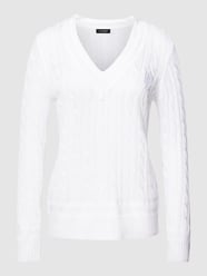 Gebreide pullover met kabelpatroon, model 'MEREN' van Lauren Ralph Lauren Wit - 46