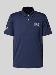 Slim Fit Poloshirt mit Label-Print von EA7 Emporio Armani Blau - 31