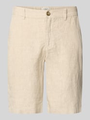 Linnen short met steekzakken model 'PANDRUP' van Casual Friday Beige - 39