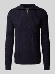 Sweter z dzianiny z krótkim zamkiem błyskawicznym model ‘BLUNORTH’ od Jack & Jones Premium - 32