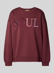 Sweatshirt mit Stitching und Rundhalsausschnitt von Smith and Soul Bordeaux - 35