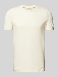 T-Shirt mit geripptem Rundhalsausschnitt von Christian Berg Men Beige - 19