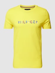 T-shirt met labelprint van Tommy Hilfiger Geel - 9