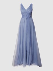 Avondjurk met tailleband van TROYDEN COLLECTION Blauw / turquoise - 27