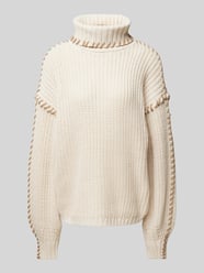 Loose Fit Strickpullover mit Ballonärmeln Modell 'NEWCREAM' von Vero Moda Beige - 5