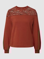 Bluza z haftem angielskim model ‘CATALINA’ od Only Brązowy - 18
