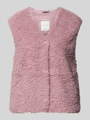 Weste aus Teddyfell mit V-Ausschnitt von Mazine Pink - 5