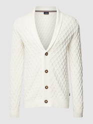 Strickjacke mit Schalkragen und Knopfleiste von Lindbergh Weiß - 16