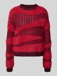 Regular fit gebreide pullover met structuurmotief, model 'CALLIE' van Vero Moda Bordeaux - 34