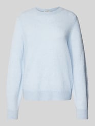 Wollpullover mit Schurwoll-Anteil und Rundhalsausschnitt von MAERZ Muenchen Blau - 17