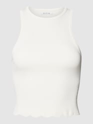 Crop Top mit geripptem Saum Modell 'ADA' von Guess Weiß - 21