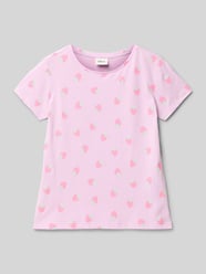 T-shirt o kroju regular fit z czystej bawełny od s.Oliver RED LABEL Fuksjowy - 36