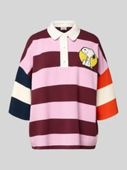Oversized Poloshirt mit Snoopy®-Print Modell 'JICE STRIPED EMBO' von Essentiel Antwerp Bordeaux - 32