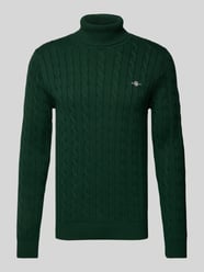 Rollkragenpullover mit Label-Stitching von Gant Grün - 16