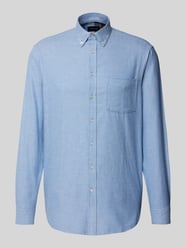 Regular Fit Freizeithemd mit Button-Down-Kragen von Christian Berg Men Blau - 1