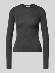 Sweter z dzianiny z wełny z haftem model ‘Corin Jumper’ od LeGer - 36