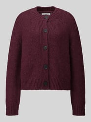 Regular Fit Strickjacke aus Schurwoll-Mix mit Alpaka-Anteil von Marc O'Polo DENIM Bordeaux - 3
