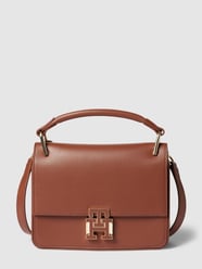 Torba na ramię z aplikacją z logo od Tommy Hilfiger Brązowy - 35