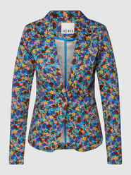 Blazer met all-over motief, model 'KATE' van ICHI Blauw / turquoise - 36
