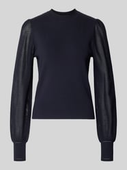 Bluzka o kroju regular fit z mieszanki wiskozy ze stójką od zero - 8