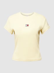 T-shirt met labelpatch, model 'BABY' van Tommy Jeans Geel - 23