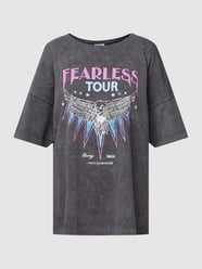 T-Shirt im Washed-Out-Look Modell 'TORI IDA WASHED' von Noisy May Grau / Schwarz - 5