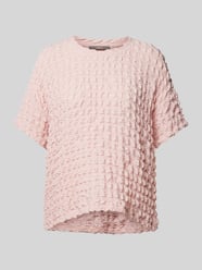 T-Shirt mit Strukturmuster von Jake*s Collection Rosa - 26