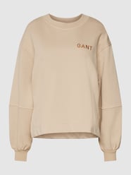 Bluza z wyhaftowanym logo od Gant Beżowy - 2