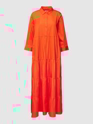 Hemdblusenkleid im Stufen-Look von Milano Italy Orange - 1