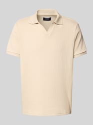 Regular fit poloshirt met V-hals van MCNEAL Beige - 40