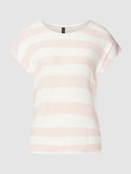 T-shirt met streepmotief, model 'WIDE' van Vero Moda Roze - 39