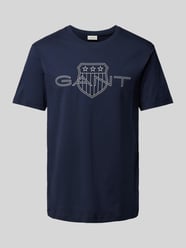 T-Shirt mit Label-Print von Gant Blau - 10