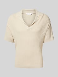 Regular Fit Poloshirt mit Strukturmuster von Calvin Klein Underwear Beige - 14